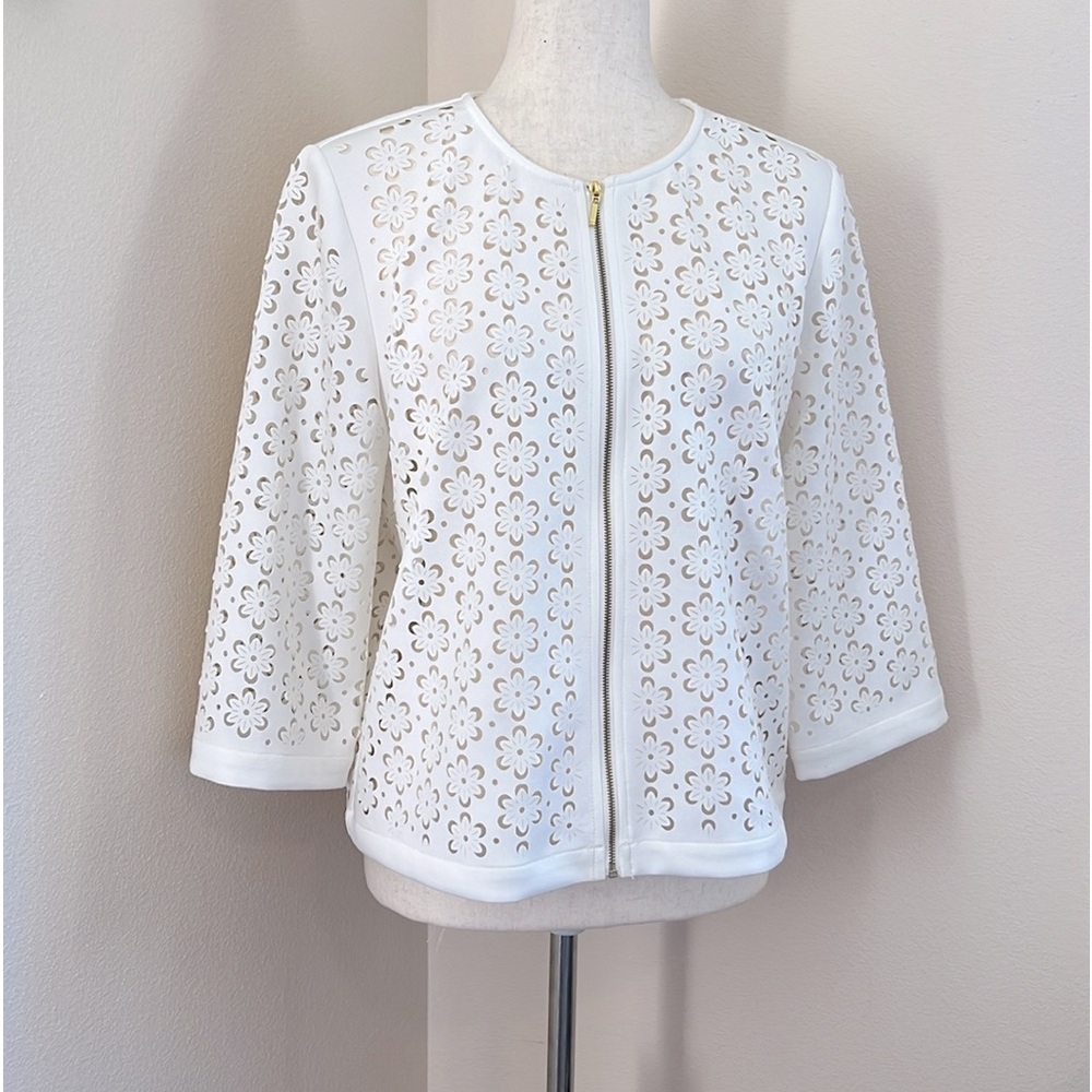 Ruby Rd. Floral Cut Out Short Cardigan/Jacket